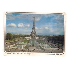 EIFFEL TOWER , PARIS, FRANCE used vintage postcard 1985 postmark =