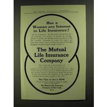 1907 The Mutual Life Insurance Company Ad - A Woman