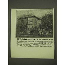 1908 Woodlawn Sanitarium Ad