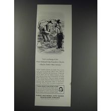 1963 First National City Bank Travelers Checks Ad - William Steig - Exchange It