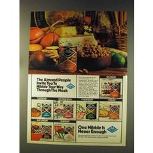 1976 Blue Diamond Almonds Ad - Nibble Through Week