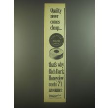 1967 Gallaher's Rich Dark Honeydew Tobacco Ad - Quality never comes cheap