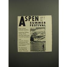 1952 Aspen Colorado Advertisement - Aspen Summer Festival