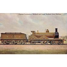 Midland & Great Northern Railway Express Joint Locomotive Train Alpha Postcard