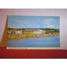 THE BEACH AND FESTIVAL HALL, PAIGNTON, DEVON, used postcard =