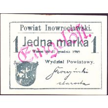 1919 Poland Banknote 1 Marka Inroclawski