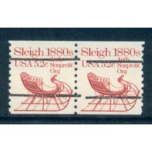 1900a 5.2c Sleigh Fine MNH Dry Gum Gap Pair PreCnx W0104