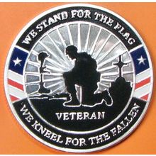 Military Veterans. Challenge Coin. 1.50" Silver Tone. 75b.