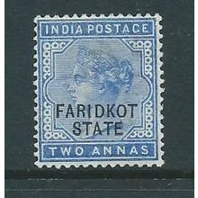 india stamps conventional states faridkot sg4 sg 4 hm