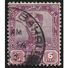 JOHORE 1921 w.MSCA 6c Sc#108 USED @N810