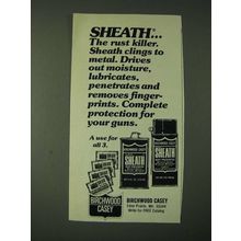 1980 Birchwood Casey Sheath Rust Preventive Ad - SheathÉ the rust killer.