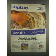 1985 Lipton Vegetable Soup Mix Ad - Inside Envelope