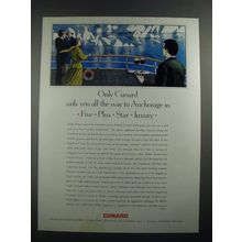 1988 Cunard Cruises Ad - Sails You All the Way to Anchorage