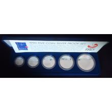 1990 New Zealand Proof Coin Set 5 Coin 150th Anniversary