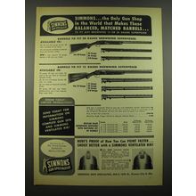 1954 Simmons Ad - Barrels for 20 Gauge & 12 Gauge Browning Superposed Shotguns