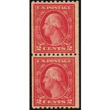 487, Mint VF NH 2¢ Coil Pair Well Centered * Stuart Katz