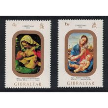 Gibraltar Christmas 'Madonna' by Solario 2v 1974 MNH SG#335-336