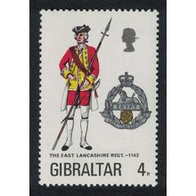 Gibraltar East Lancashire Regiment Military Uniform 4p 1974 MNH SG#331