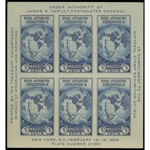 735, Mint Byrd Antarctic Expedition II - 50 X Souvenir Sheets - Stuart Katz