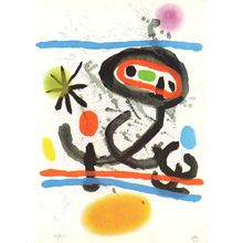 Joan Miro Litografia Painting Postcard
