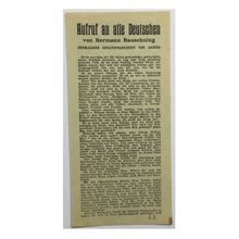 WW2 French Air Drop Leaflet Authored by Hermann Rauschning. - No code. - 1939.