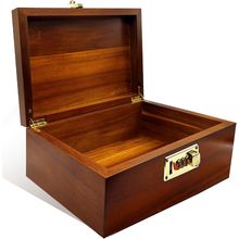 Large Wooden Box with Hinged Lid with Combination Lock,Wood Storage Box Decorati