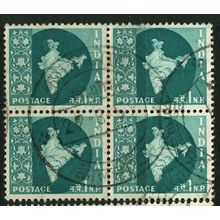 1957/1958 SG 375 - fine used (o) - block of 4