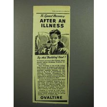 1946 Ovaltine Drink Ad - Speed Recovery After Illness