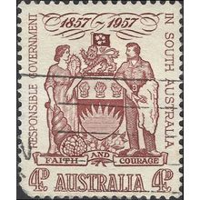 AUSTRALIA, Responsible Government, South Australia, red-brown 1957, 4d