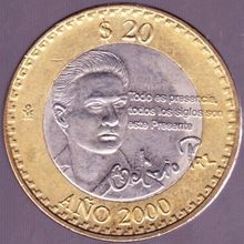 2000 Mexico 20 Pesos Coin Octavio