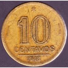 1946 Brazil 10 Centavos Coin