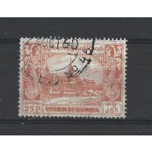 Burma.SG144 25p Royal Palace (Orange).Fine Used.Jul25f