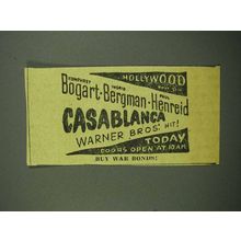 1942 Casablanca Movie Ad - Humphry Bogart