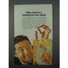 1966 General Mills Wheat Stax Cereal Ad - Can Stack!