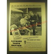 1956 Lucky Strike Cigarettes Ad - Light up a Lucky it's light-up time