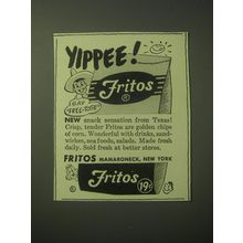 1948 Fritos Corn Chips Advertisement - Yippee! Say Free-Tose