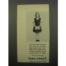 1950 Jane Engel Jumper Ad - Fine wool jumper made gay with cherry red trimming