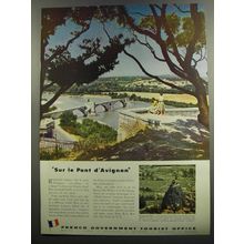 1953 French Government Tourist Office Ad - Sur le Pont d'Avignon