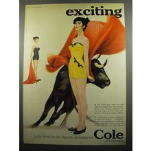 1955 Cole of California Swimsuits Ad - Exciting is word for Spanish Swimsuits