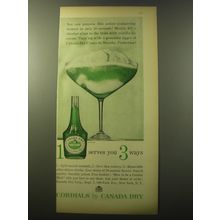 1960 Canada Dry Crme de Menthe Cordials Ad - 1 Serves you 3 ways