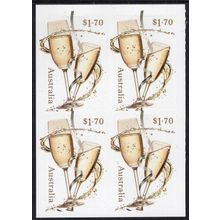 2025 CHERISHED CELEBRATIONS, CHAMPAGNE FLUTES, MNH BLOCK OF 4 SELF-ADHESIVES.