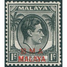Malaya BMA 1945 1c black SG1b MNH