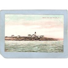 Rhode Island Newport Lighthouse Postcard Beaver Tail~916