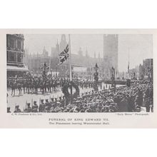 King Edward VII Funeral Westminster Hall Mourners Processions Postcard