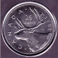 2003 P Canada 25 Cents Coin