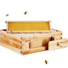 Bee Hive Medium Box Starter Kit, 100% Beeswax Coated Natural Cedar Wood, Lan...