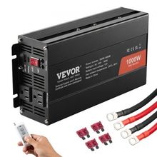 Pure Sine Wave Inverter, 1000 Watt, DC 12V to AC 120V Power Inverter with 2 ...