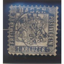 Baden (German State) Stamp Scott #19, Used, Nice Postal Cancel, Good Perfs
