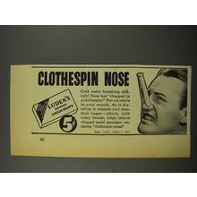 1940 Luden's Menthol Cough Drops Ad - Clothespin Nose