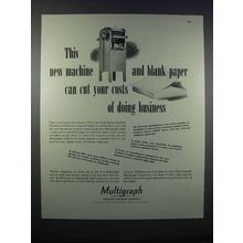 1946 Multigraph Duplicating Ad - Cut Your Costs